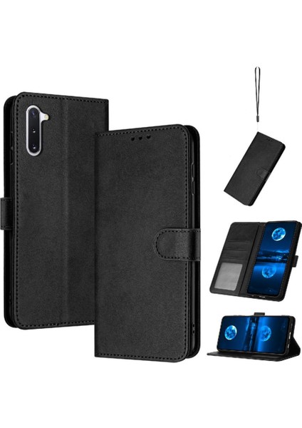 Kart Yuvası ile Toka ile Samsung Galaxy Not 10 Kickstand Için Flip Case (Yurt Dışından)