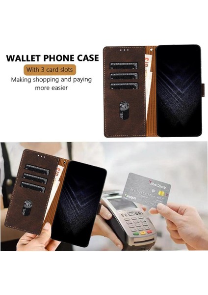 Xiaomi Poco M6 4g Kart Yuvaları Için Kılıf Kapak Manyetik Kapatma Pu Deri (Yurt Dışından)