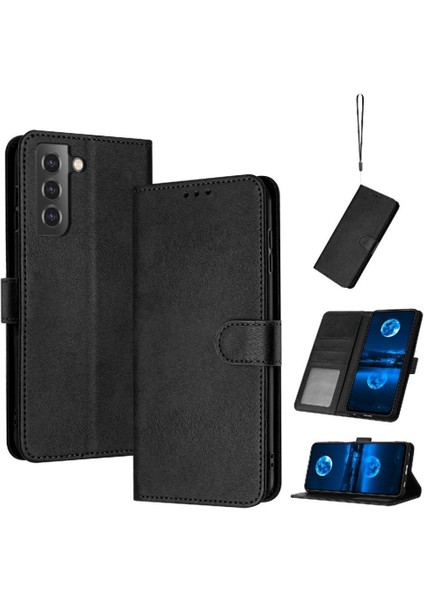 Kart Yuvası Kickstand ile Samsung Galaxy S21 Fe Saf Renk Için Flip Case (Yurt Dışından)