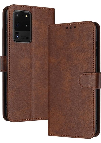 Kart Yuvası ile Samsung Galaxy S20 Ultra Için Flip Case Kickstand ile Saf (Yurt Dışından)