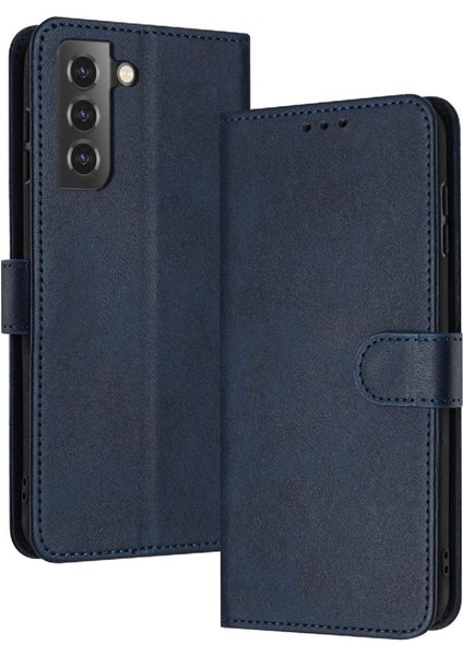 Samsung Galaxy S21 Artı Kickstand Saf Renk Pu Deri Için Flip Case (Yurt Dışından)