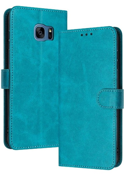 Kart Yuvası Saf Renk Pu Deri ile Samsung Galaxy S7 Için Flip Case (Yurt Dışından)