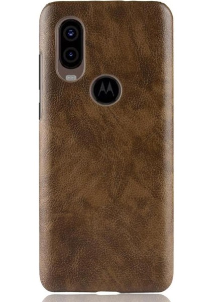 Motorola One Vision Uyumluluk Anti Scratch Retro Lychee Için Retro Kılıf (Yurt Dışından)