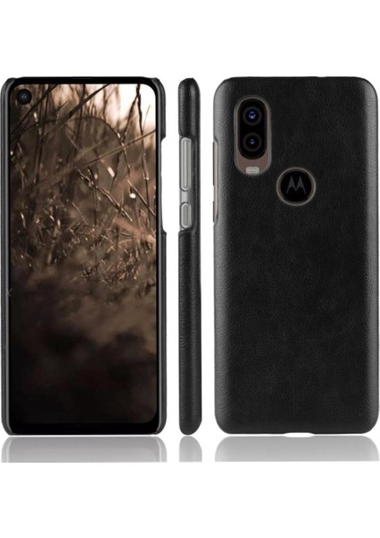 Motorola One Vision Uyumluluk Anti Scratch Retro Lychee Için Retro Kılıf (Yurt Dışından)