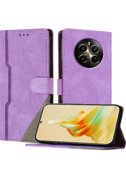 Realme 12 Artı Kart Yuvaları Için Kılıf Kapak Manyetik Kapatma Pu Deri (Yurt Dışından)