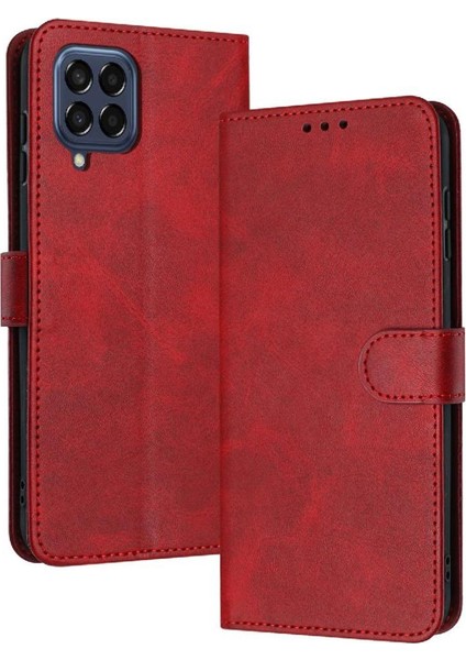 Kart ile Toka Pu Deri ile Samsung Galaxy M33 5g Için Flip Case (Yurt Dışından)