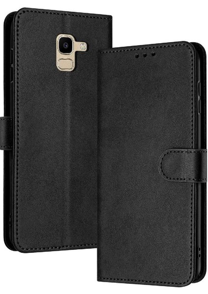 Toka Pu Deri ile Kart Yuvası ile Samsung Galaxy J6 2018 Için Flip Case (Yurt Dışından)