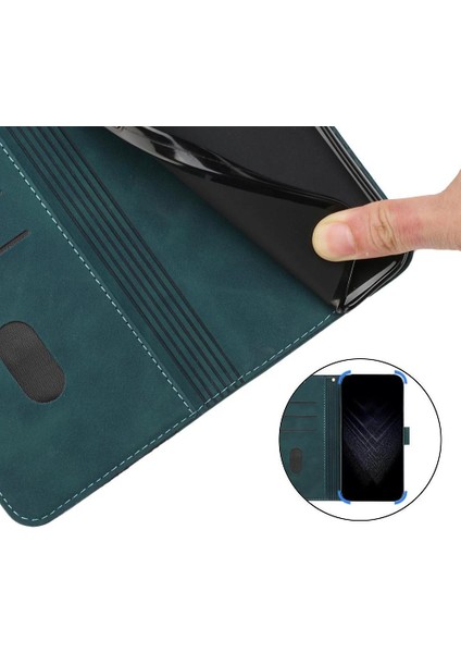 Telefon Kılıfı Için Xiaomi Poco M6 4g Flip Folio Manyetik Kart Yuvaları Kapak (Yurt Dışından)