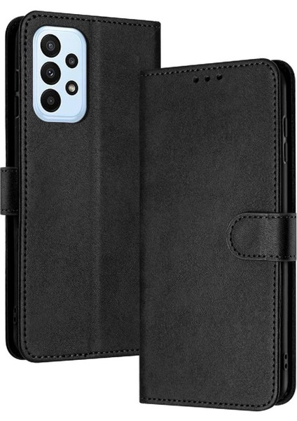 Samsung Galaxy A53 5g Saf Renk Pu Deri Kickstand Için Flip Case (Yurt Dışından)