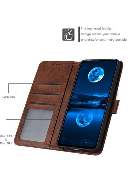 Samsung Galaxy A8 2018 Kickstand Saf Renk Pu Deri Için Flip Case (Yurt Dışından)