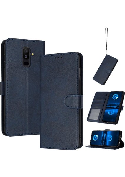 Kart ile Toka ile Samsung Galaxy A6 Artı Pu Deri Için Flip Case (Yurt Dışından)