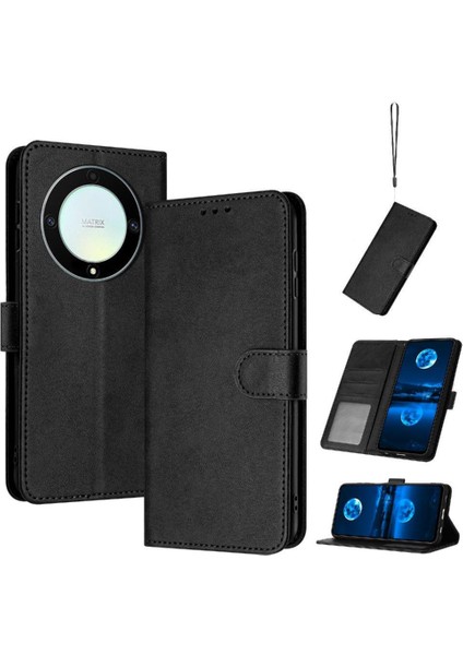 Saf Kart Yuvası ile Onur X9 5g Için Flip Case Pu Deri Kickstand ile (Yurt Dışından)