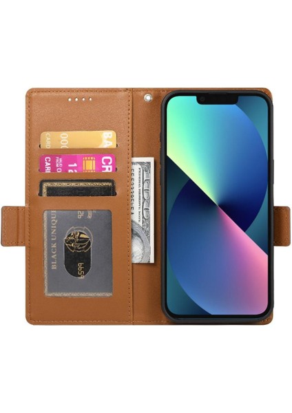 IPhone 13 Için Flip Case Mini Kartvizit Yuvaları Cüzdan Günlük Kullanım Flip (Yurt Dışından)