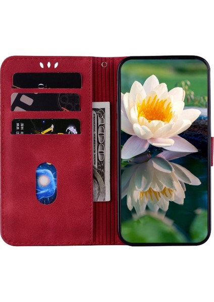 Tecno Camon 30 4g/5g Manyetik Kickstand Kabartma Lotus Için Flip Case (Yurt Dışından)