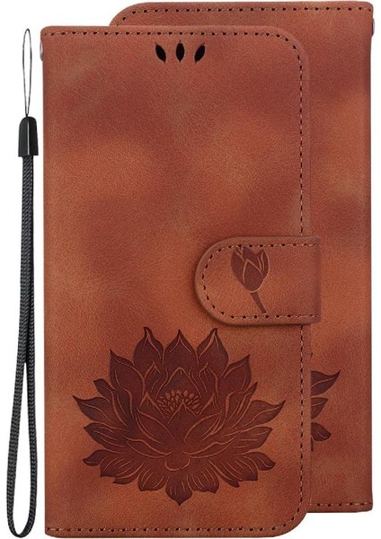 Tecno Camon 30 4g/5g Manyetik Kickstand Kabartma Lotus Için Flip Case (Yurt Dışından)