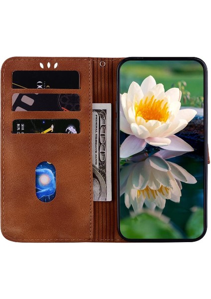 Tecno Camon 30 4g/5g Manyetik Kickstand Kabartma Lotus Için Flip Case (Yurt Dışından)