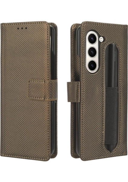 Samsung Galaxy Z Için Kılıf Fold 6 Kickstand Kapak Manyetik Cüzdan Kart (Yurt Dışından)