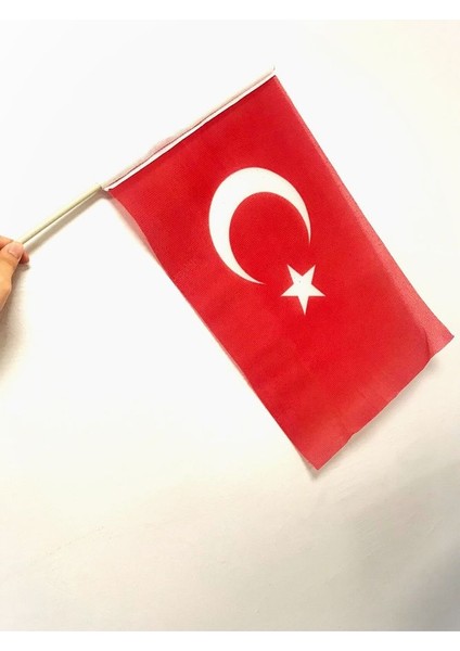 5'li Elde Sallama Türk Bayrağı 50 x 75 cm