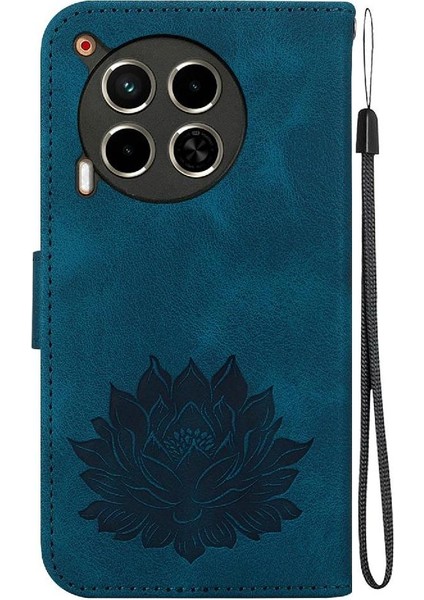 Tecno Camon 30 4g/5g Manyetik Kickstand Kabartma Lotus Için Flip Case (Yurt Dışından)