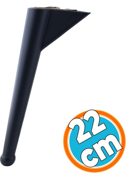 Mobilya Yükseltici Kanepe Sehpa Tv Ünitesi Koltuk Ayağı 22 cm Siyah Baza Ayak
