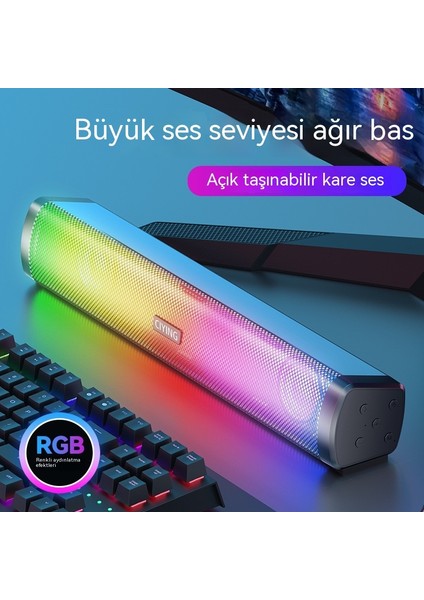 Kablosuz Bluetooth Hoparlör Akıllı Bas Ritim Rgb Fener Uzun Şeritli Araç Bilgisayar Kartı Küçük Ses (Yurt Dışından)