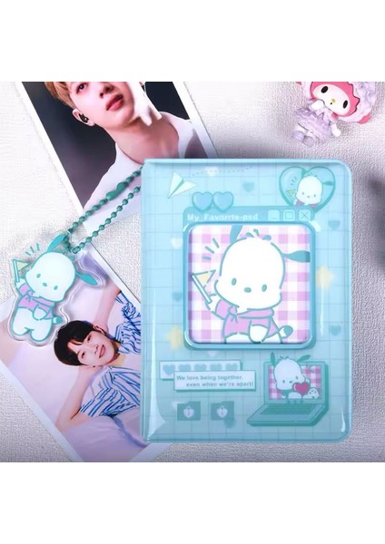 Sanrio Pochacco Pompompurin Sakura Y2K Kawai Kpop Kartlık Fotoğraf Albümü Çok Amaçlı Holder Binder Hediye 20 Yaprak 40 Adet Fotoğraf ve Kart Kapasiteli