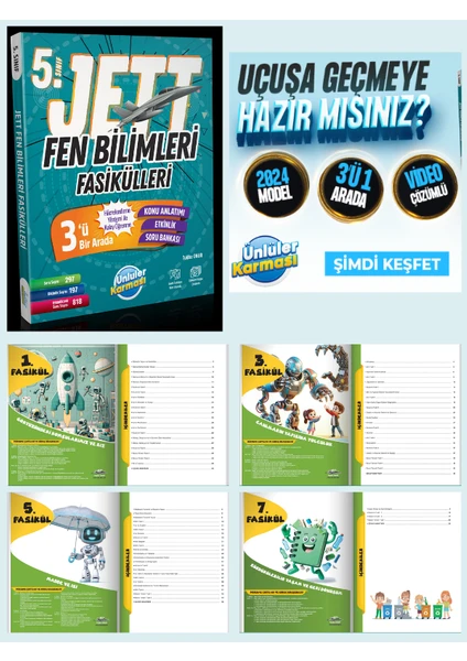 Ünlüler Karması 5. Sınıf Jett Fen Bilimleri Fasikülleri Soru Bankası