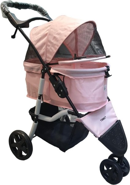 Evcil Hayvan Arabası 86x46x94,5cm Pembe Max 15 Kg