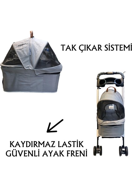 Evcil Hayvan Arabası 65 x 45 x 95 cm Gri Max 15 kg