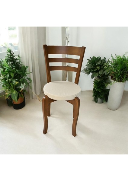 40 Çap Yuvarlak Bej Sandalye Minderi