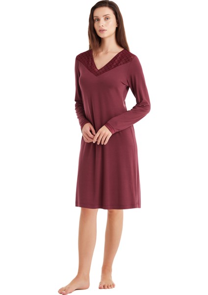 Kadın Gecelik 51605 - Bordo modelleri