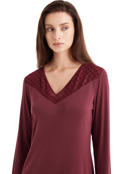 Kadın Gecelik 51605 - Bordo fırsatları