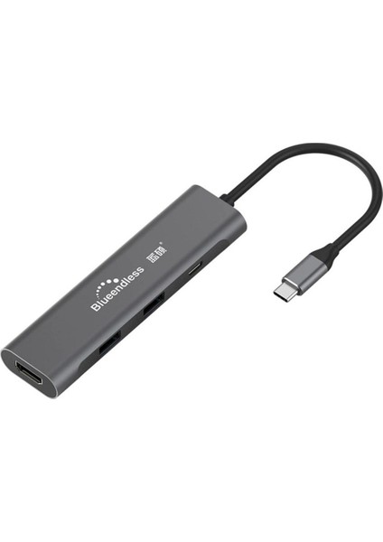 Type C To HDMI 2 Adet USB 3.0 ve Pd 60W Usb-C Çoklu Bağlantı Adaptörü 4 In 1 Hub H401