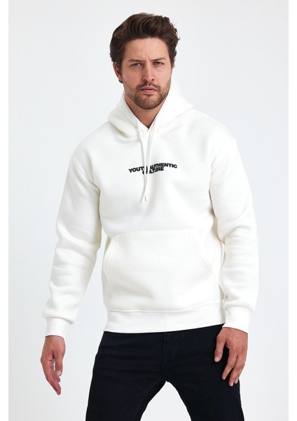 Erkek Ön ve Arka Baskılı 3 Iplik Şardonlu Kapüşonlu Sweatshirt fiyatları