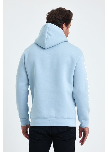 Erkek Yazı Baskılı Regular 3 Iplik Şardonlu Kapüşonlu Sweatshirt indirimleri