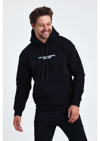 Erkek Ön ve Arka Baskılı 3 Iplik Şardonlu Kapüşonlu Sweatshirt fiyatları