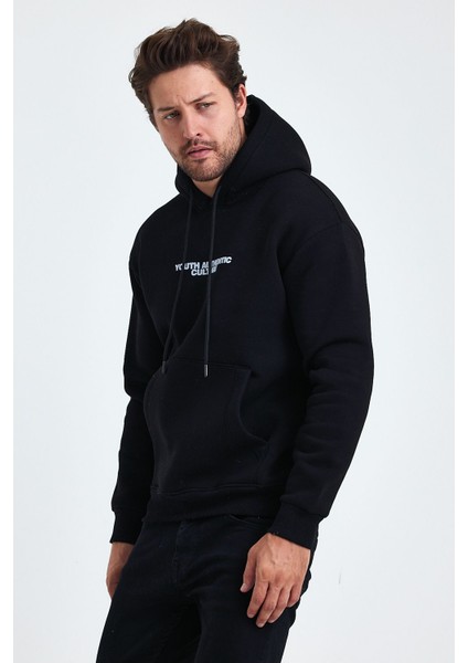 Erkek Ön ve Arka Baskılı 3 Iplik Şardonlu Kapüşonlu Sweatshirt modelleri