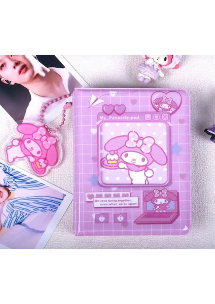 Syn İletişim Sanrio My Melodi Melody Sakura Y2K Kawai Kpop Kartlık Fotoğraf Albümü Çok Amaçlı Holder Binder Hediye 20 Yaprak 40 Adet Fotoğraf ve Kart Kapasiteli