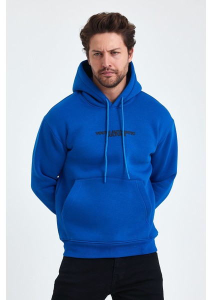 Erkek Ön ve Arka Baskılı 3 Iplik Şardonlu Kapüşonlu Sweatshirt modelleri
