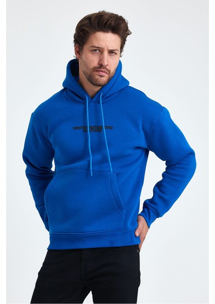 Erkek Ön ve Arka Baskılı 3 Iplik Şardonlu Kapüşonlu Sweatshirt fırsatları
