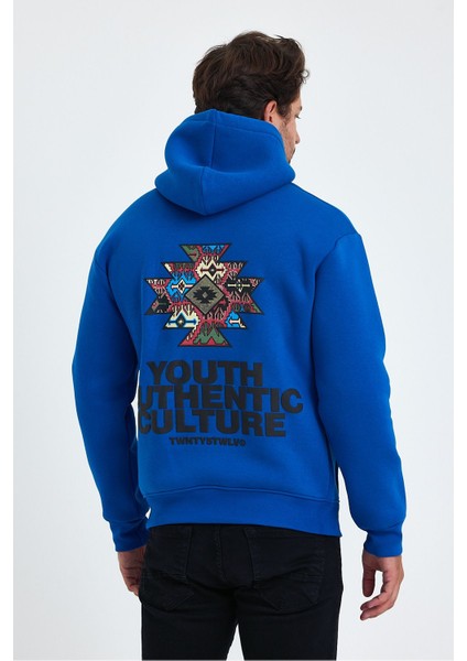 Erkek Ön ve Arka Baskılı 3 Iplik Şardonlu Kapüşonlu Sweatshirt indirimleri