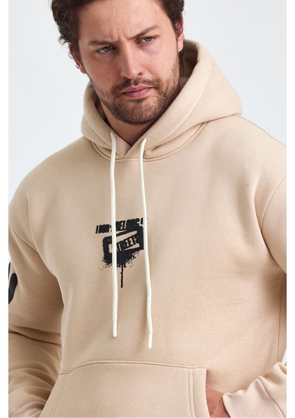 Erkek Standart Fit Normal Kesim Içi Polarlı 3 Iplik Kapüşonlu Pamuklu Sweatshirt