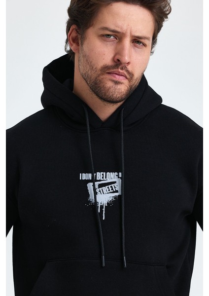 Erkek Standart Fit Normal Kesim Içi Polarlı 3 Iplik Kapüşonlu Pamuklu Sweatshirt indirimleri