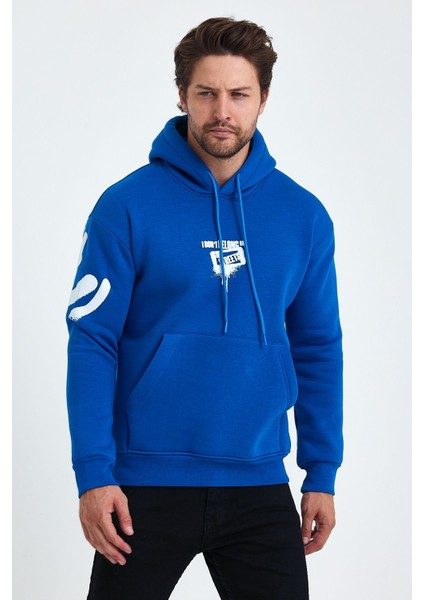 Erkek Standart Fit Normal Kesim Içi Polarlı 3 Iplik Kapüşonlu Pamuklu Sweatshirt fiyatları