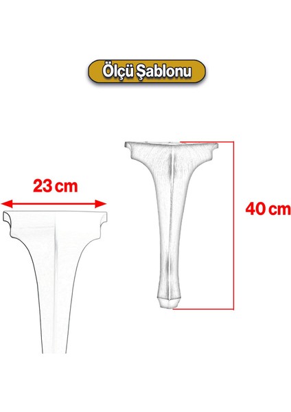 Lukens Plastik Sehpa Ayağı 40 cm Altın Yaldız Renk Mobilya Zigon Çay Orta Sehpası Ayak 4 Adet