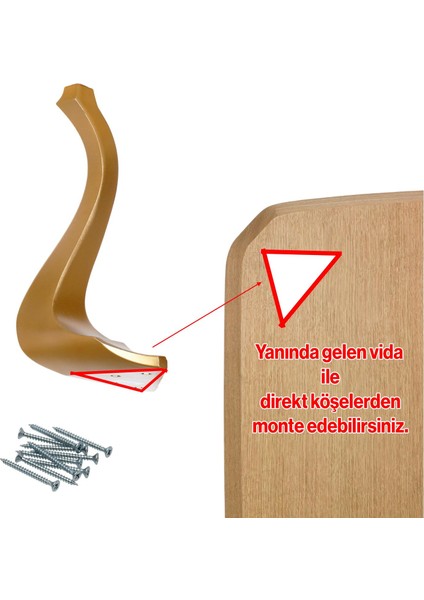 Lukens Plastik Sehpa Ayağı 40 cm Altın Yaldız Renk Mobilya Zigon Çay Orta Sehpası Ayak 4 Adet