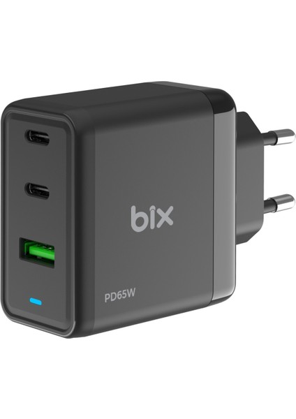 BX-3P65G 3 Port Gan Teknoloji 65W Laptop/macbook/ipad/android Uyumlu Qc 4.0 Hızlı Şarj Adaptörü