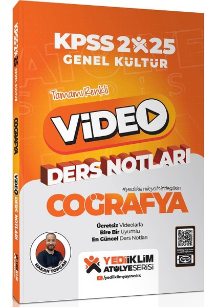 Yediiklim Yayınları 2025 KPSS Atölye Genel Kültür Coğrafya Video Ders Notları