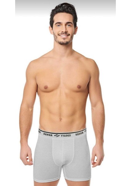 Seher Erkek 12"li Likralı Pamuklu Boxer Tekli Ambalaj 0060