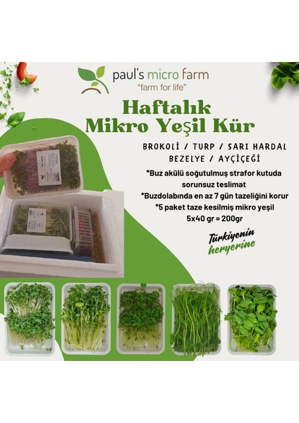 Pauls Micro Farm Haftalık Mikro Yeşil Kür 200 gr